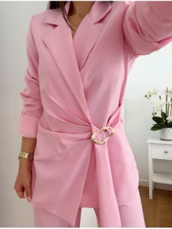 Conjunto traje chaqueta y pantalón ROSA Bonho (M33)