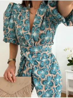 Conjunto traje chaqueta y pantalón Leyre aguamarina(D18)