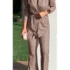 Conjunto traje pantalón estampado camel  RIBES  (M18)
