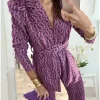 Conjunto traje pantalón estampado morado Azores (M18)