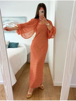 Conjunto vestido y capa estampado barroco Alcantara (M18)
