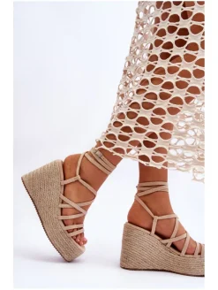 Cuñas tiras beige   (KLM)
