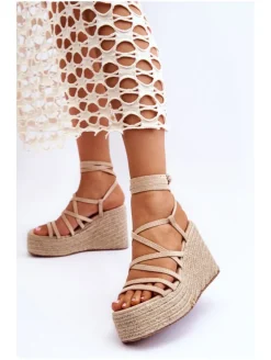 Cuñas tiras beige   (KLM)