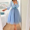 Falda de tul AZUL midi varias capas