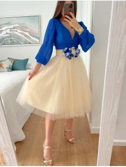 Falda de tul MARFIL midi varias capas