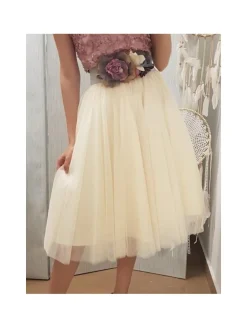 Falda de tul MARFIL midi varias capas