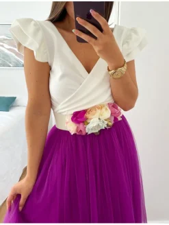 Falda de tul midi BUGANVILLA varias capas
