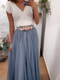Falda tul larga azul noche varias capas