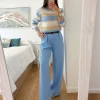 Pantalón ancho AZUL CIELO cinturón incluido Shopper (V02)
