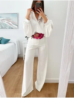 Pantalón ancho BLANCO Estefania (V10)