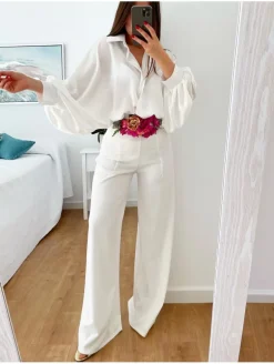 Pantalón ancho BLANCO Estefania (V10)