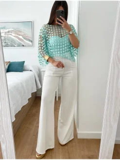 Pantalón ancho BLANCO Estefania (V10)