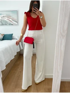 Pantalón ancho BLANCO Estefania (V10)