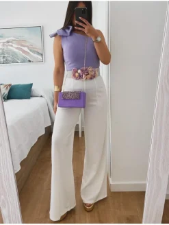 Pantalón ancho BLANCO Estefania (V10)