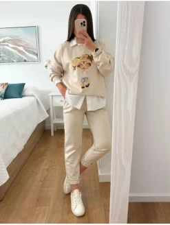 Pantalón beige comfy 8179 (V02)