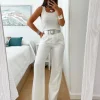 Pantalón blanco camal ancho bolsillos Stella 8880  (V02)