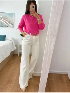 Pantalón blanco camal ancho bolsillos Stella 8880  (V02)