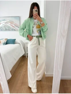 Pantalón blanco camal ancho bolsillos Stella 8880  (V02)