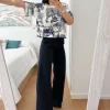 Pantalón pinza recto AZUL MARINO  Glacè (A37)