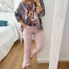 Pantalón ROSA palo efecto arrugado Maika (V4)