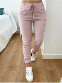 Pantalón ROSA palo efecto arrugado Maika (V4)