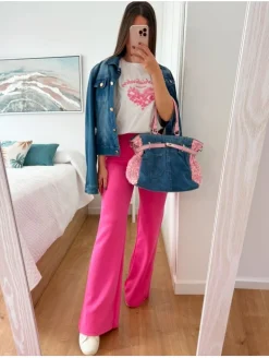 Pantalón tipo malla fucsia Sezane (V07)