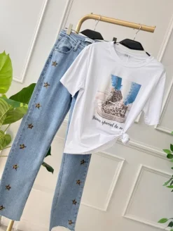Pantalón vaquero estrellas print RD2760 (G34)