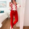 Pantalón vaquero ROJO skinny push up E1222-10 (V09)