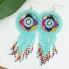 Pendientes atrapasueños abalorios aguamarina