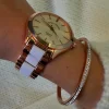 Reloj correa eslabones combinada BLANCO/ORO ROSA Valentina