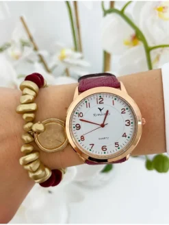 Reloj correa granate Bruselas