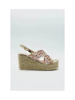 Sandalia cuña esparto trenzada multicolor (VNT)