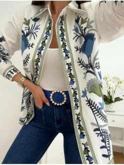 Sobrecamisa flores azules(G33)