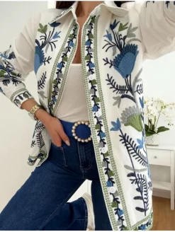 Sobrecamisa flores azules(G33)