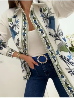 Sobrecamisa flores azules(G33)