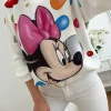 Sudadera BLANCA Minnie lazo rosa lunares colores  (M27)