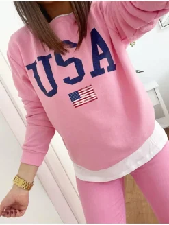 Sudadera ROSA USA bandera (M17)