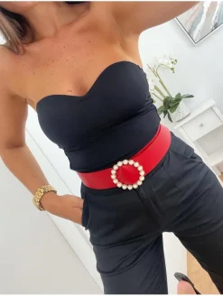 Top NEGRO escote corazón Yamila (M34)