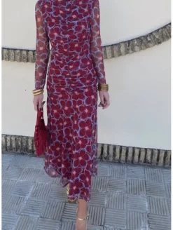 Vestido estampado midi GALA  (D33)