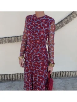 Vestido estampado midi GALA  (D33)