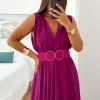 Vestido largo gasa Dolcce BUGANVILLA oscuro