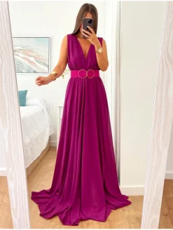 Vestido largo gasa Dolcce BUGANVILLA  CLARO
