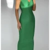 Vestido VERDE ajustado flores lateral Alejandra ASD TF24V (M14)