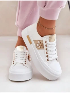 Zapatilla blanca plataforma ABEJA (DT)