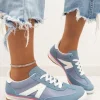 Zapatillas azules lineas blancas Noelia (ALM)
