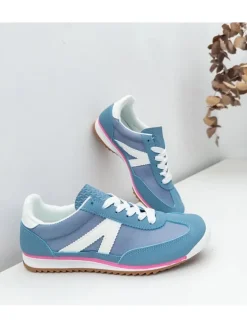 Zapatillas azules lineas blancas Noelia (ALM)