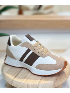 Zapatillas combinadas marrones, blanco y camel Coffe (FZ)