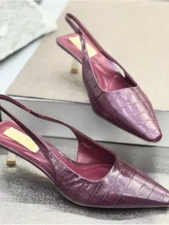 Zapato tacón GRANATE  grabado coco (MCE)